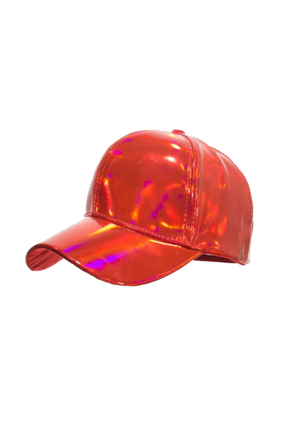Hats for Women Summer Casual Multicolor PU Leather Baseball Cap Adjustable Visor Hat