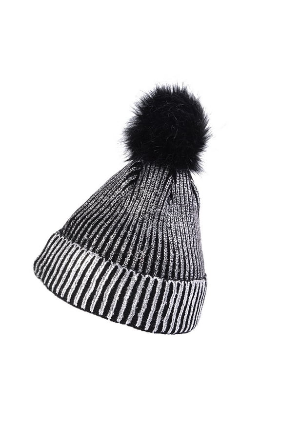 Hats for Women Unisex Solid Hot Stamping Pinstrip Knit Hat Warm Fashion Cotton Hats