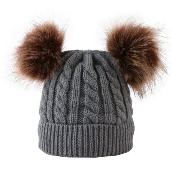 Hats for Women Winter Hat Cotton Lined Boys Girls Hat Cap Hat Knitted Kids Pom Winter Toddler Hat Baby Hats
