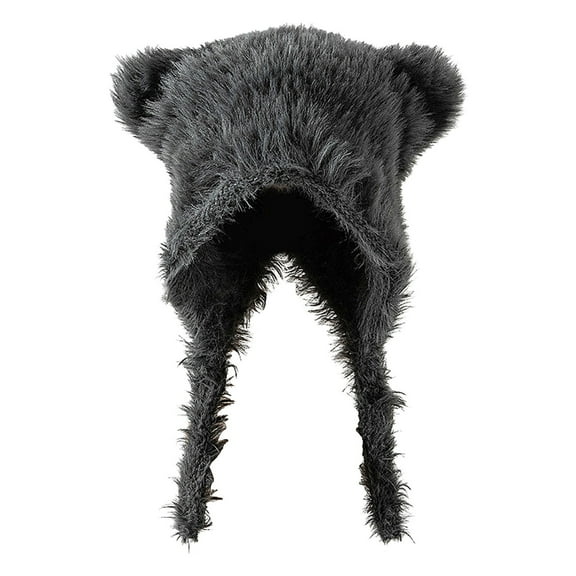 Hats for Women Winter Hat Cute Bear Ear Design Artificial Rabbit Pelt Liner Windproof And Warm Suitable for Autumn And Winter Hats
