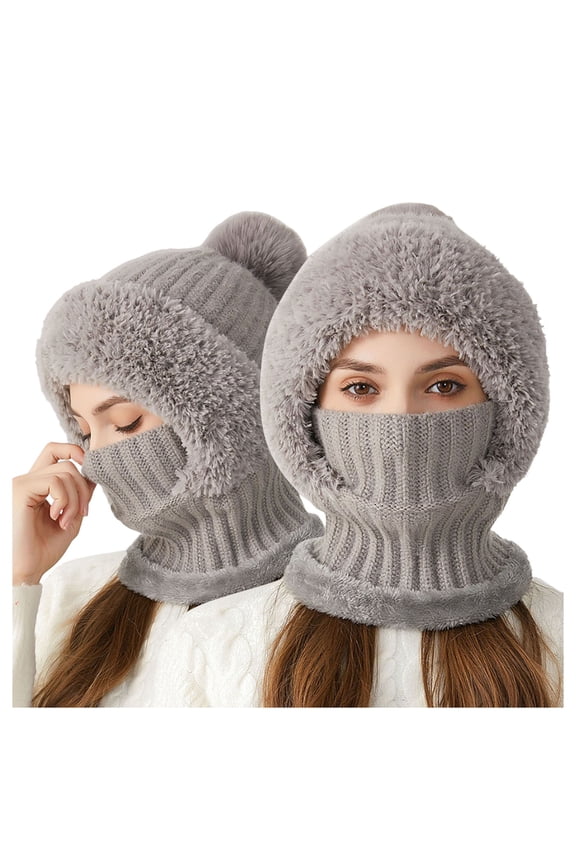 Winter Cycling Windproof Warm Knit Beanie Plain Outdoor Thermal Hat for Women Classic Cold Weather Headwear for Daily Use