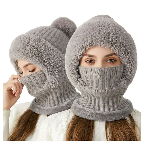Winter Cycling Windproof Warm Knit Beanie Plain Outdoor Thermal Hat for Women Classic Cold Weather Headwear for Daily Use