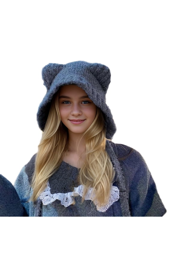 Hats for Women Winter Hat Woman Winter Cute Ears Knit Hat Ear Crochet Hat