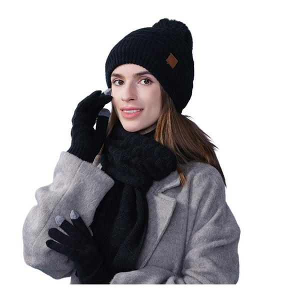 Hats for Women Winter Hats for Men Hat Scarf And Glove Set Fashionable Outdoor Baby Warm Three Piece Set