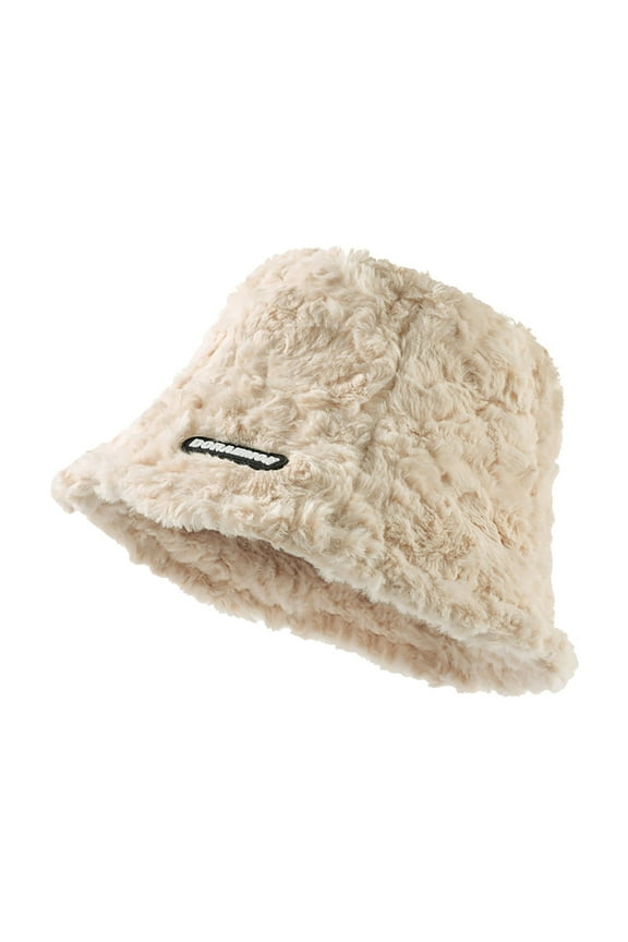 Hats for Women Winter Plush Fuzzy Bucket Hat Shearling Fisherman Hats for Hats