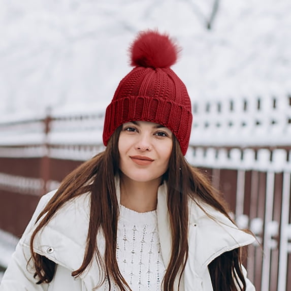 Hats for Women Winter Warmer Knit Cap with Earmuff Design Lightweight Cozy, , One Size