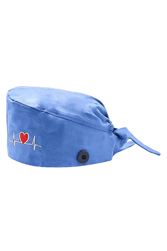 Hats for Women and Men Printed Button Decor Work Scrub Caps