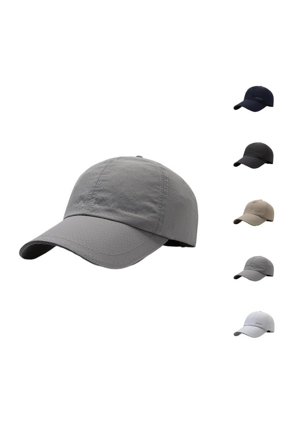 Hats for men breathable cap – Outdoor reflect stripe snapback baseball hat men, perforated quick‑dry cap for sun protection, ideal for hiking, fishing, running or travel adventure