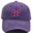 thumbnail image 1 of Hats with Ponytail Holes for Woman, Womens Washed Distressed Baseball Cap by Awwp Purple, 1 of 5