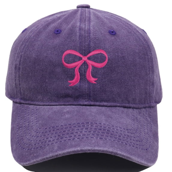 Hats with Ponytail Holes for Woman, Womens Washed Distressed Baseball Cap by Awwp Purple