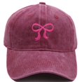 thumbnail image 1 of Hats with Ponytail Holes for Woman, Womens Washed Distressed Baseball Cap by Awwp Wine, 1 of 5