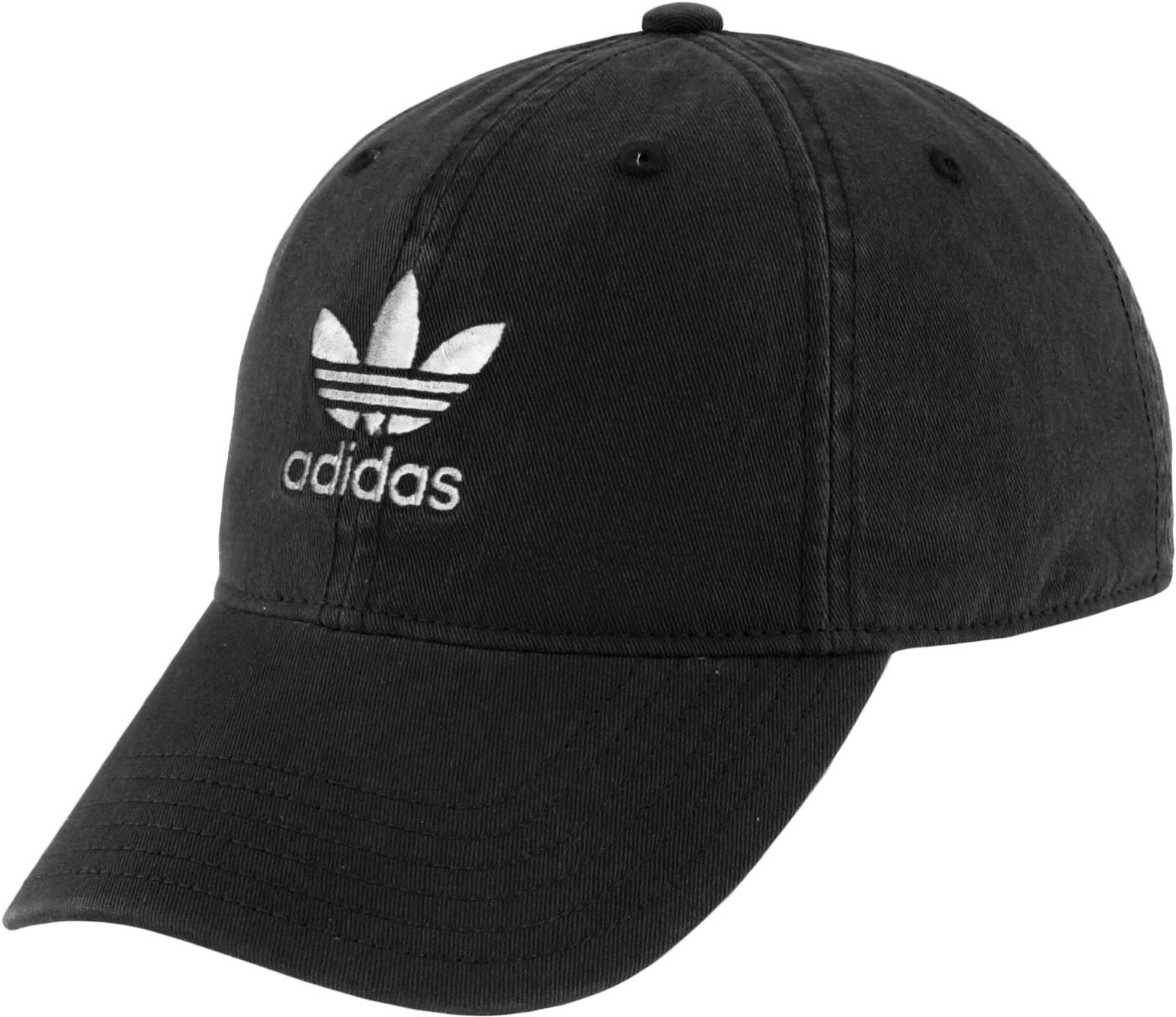 Women's adidas Originals Black Pre-Curve Washed Adjustable Hat