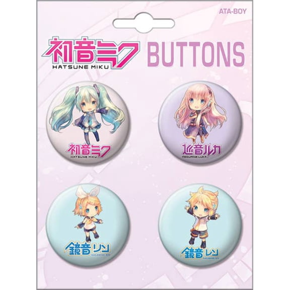 Hatsune Miku 4 Button Set 1 Carded 4 Button Set