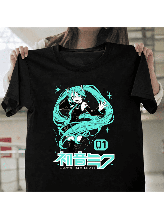 Hatsune Miku Anime Girl Kawaii Vocaloid Virtual Pop Star Unisex T-Shirt, for men & women, up to size 5XL.