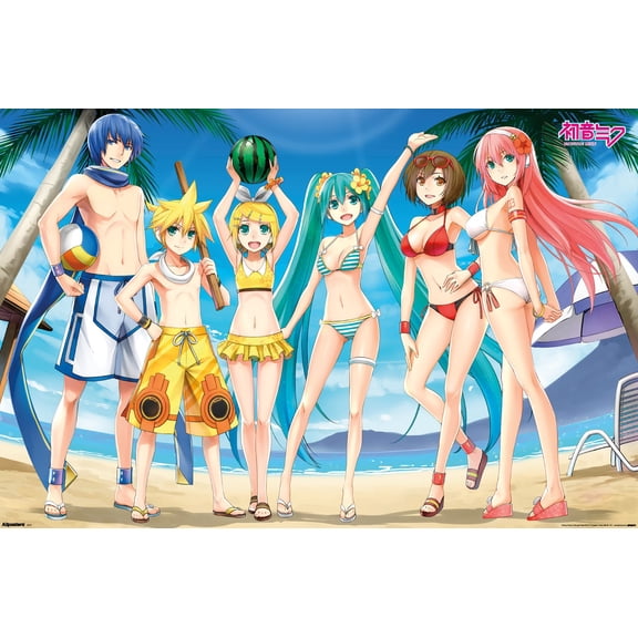 Hatsune Miku - Beach Party Wall Poster, 22.375" x 34"