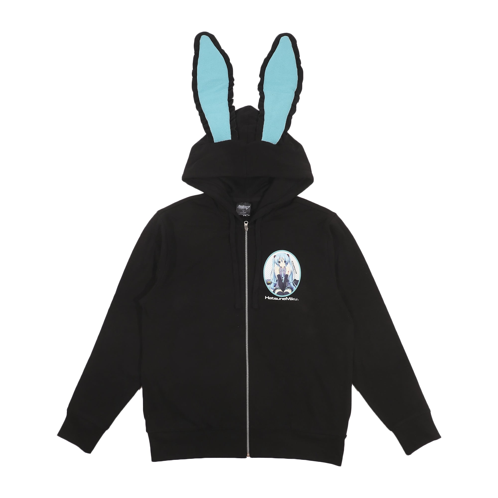 Hatsune Miku Character & Logon Women's Black Long Sleeve Zip