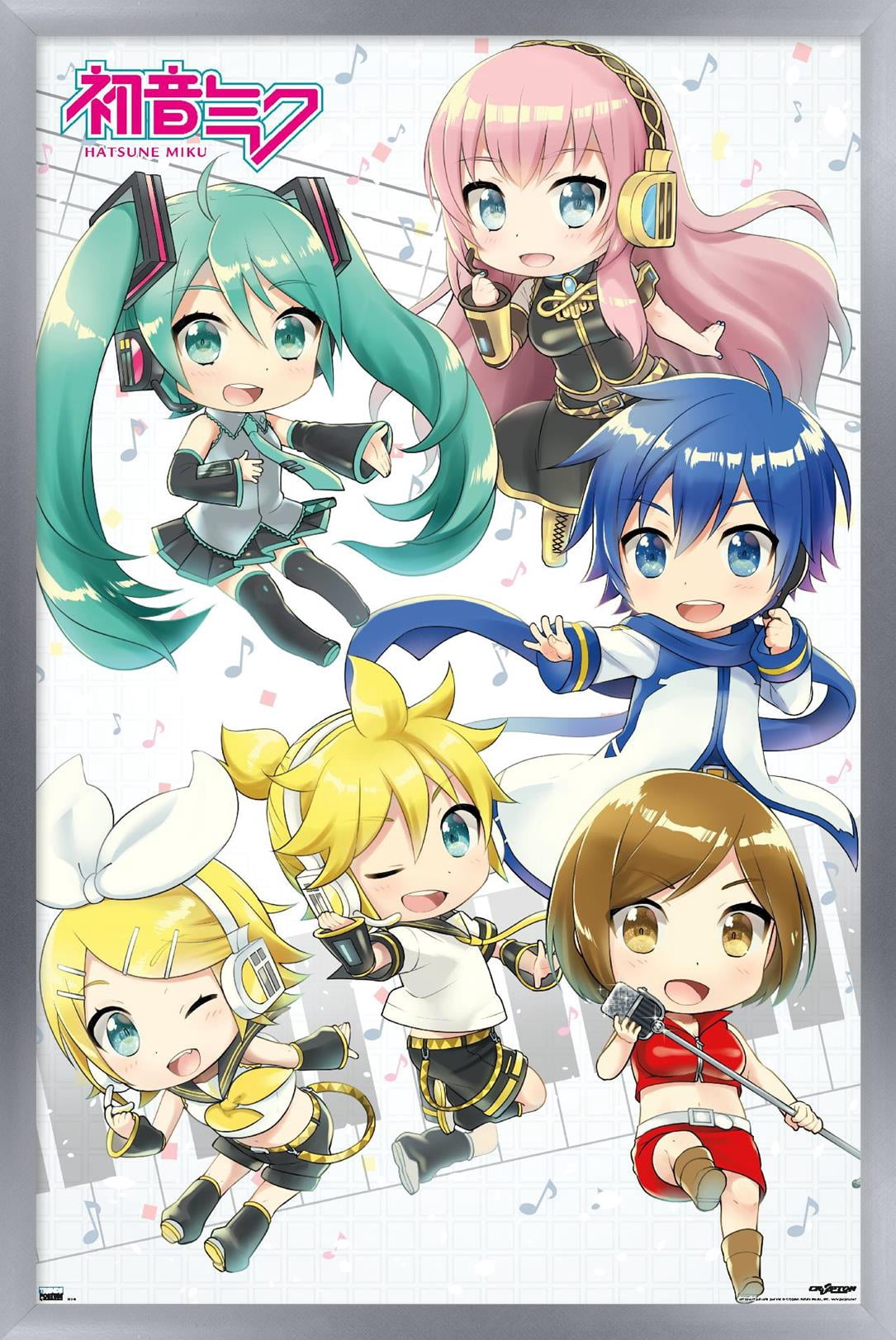 Hatsune Miku - Chibi Wall Poster, 22.375" x 34" Framed