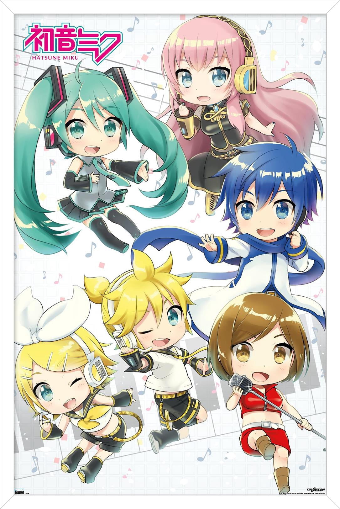 Hatsune Miku - Chibi Wall Poster, 22.375" x 34" Framed
