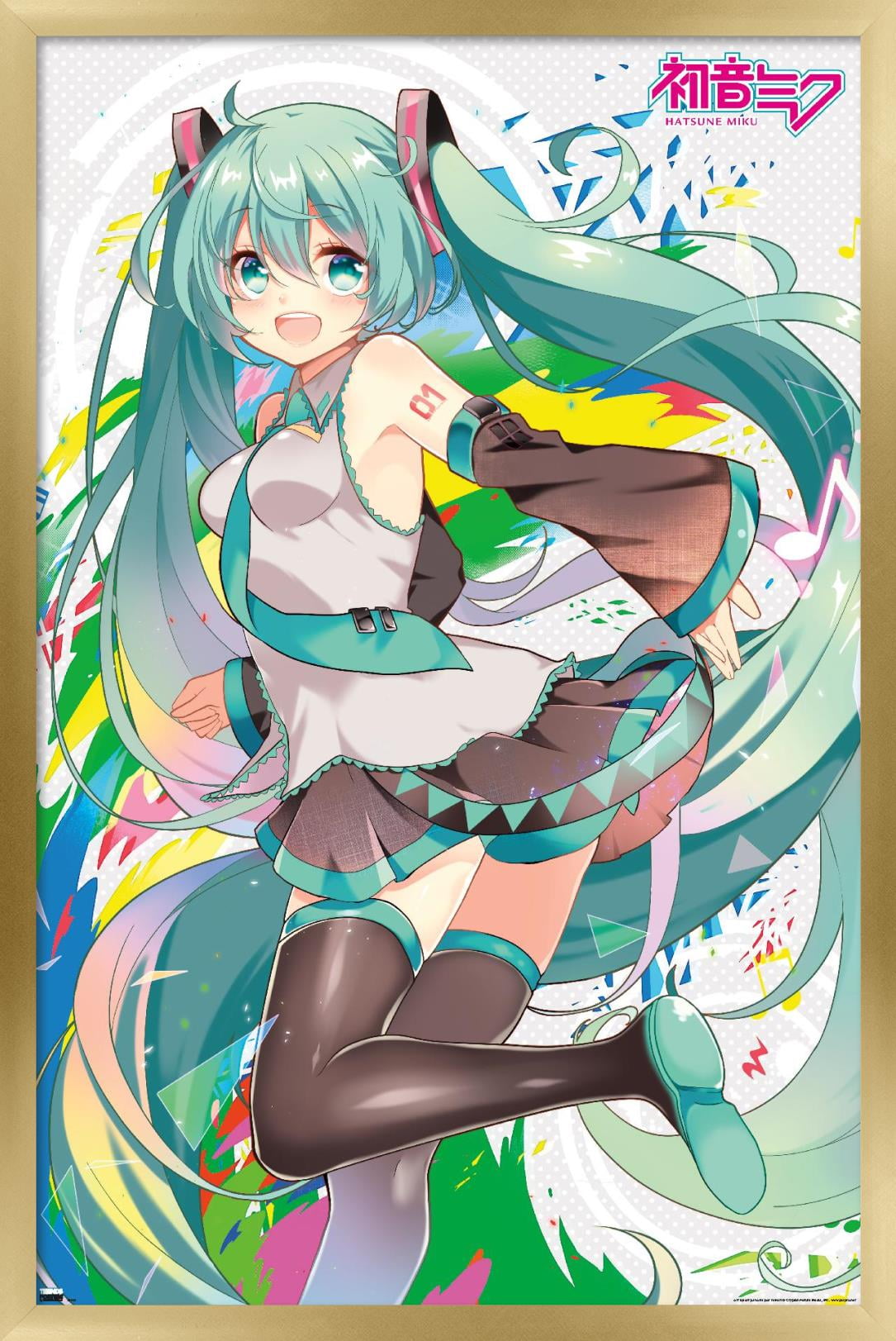 Hatsune Miku - Color Splash Wall Poster with Pushpins, 14.725