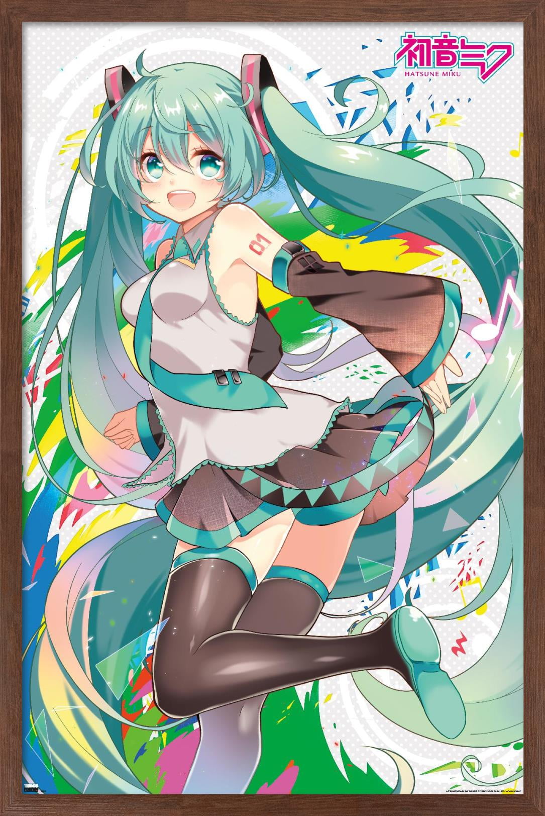 Hatsune Miku - Color Splash Wall Poster, 14.725" x 22.375", Framed