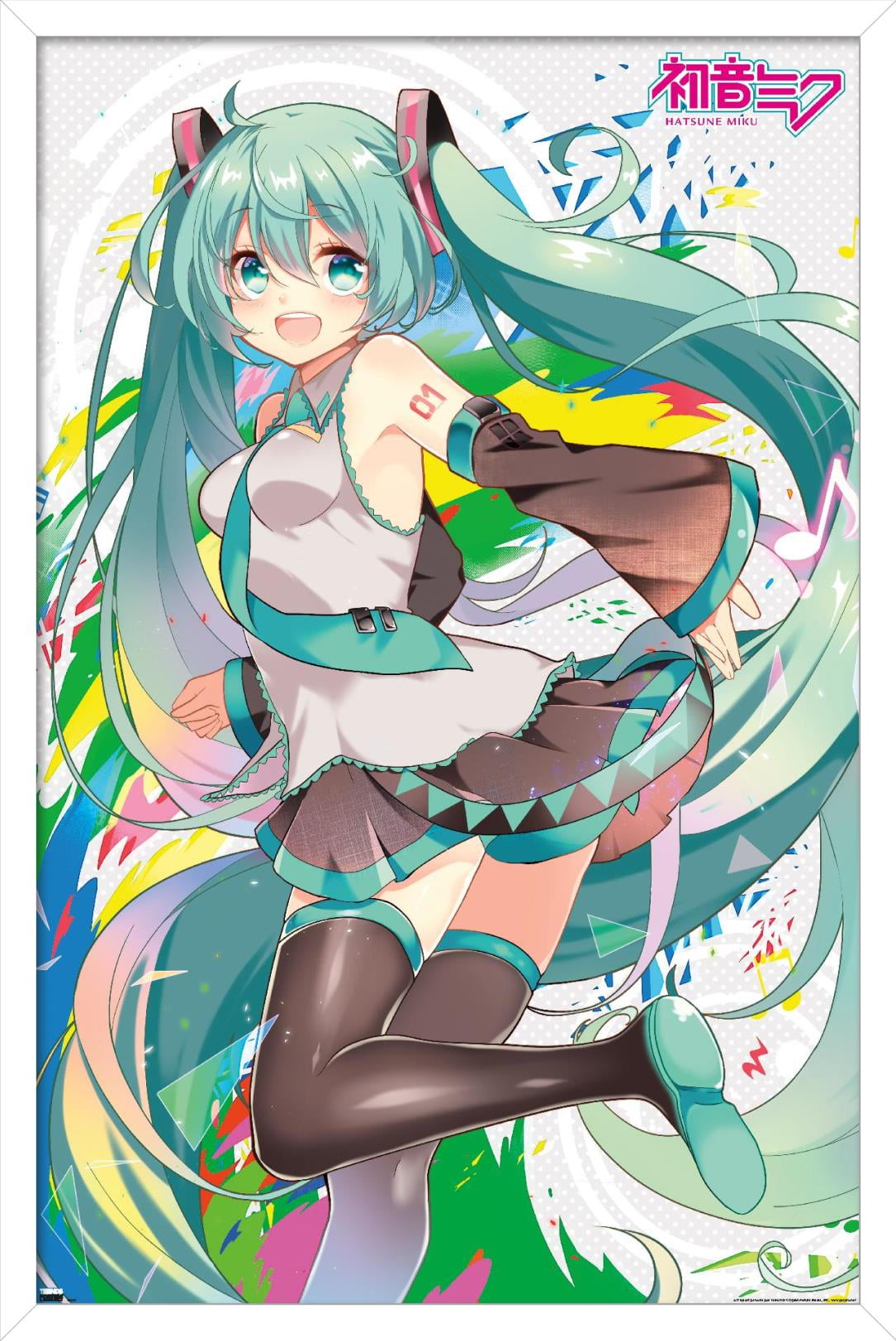 Hatsune Miku - Color Splash Wall Poster, 22.375" x 34", Framed