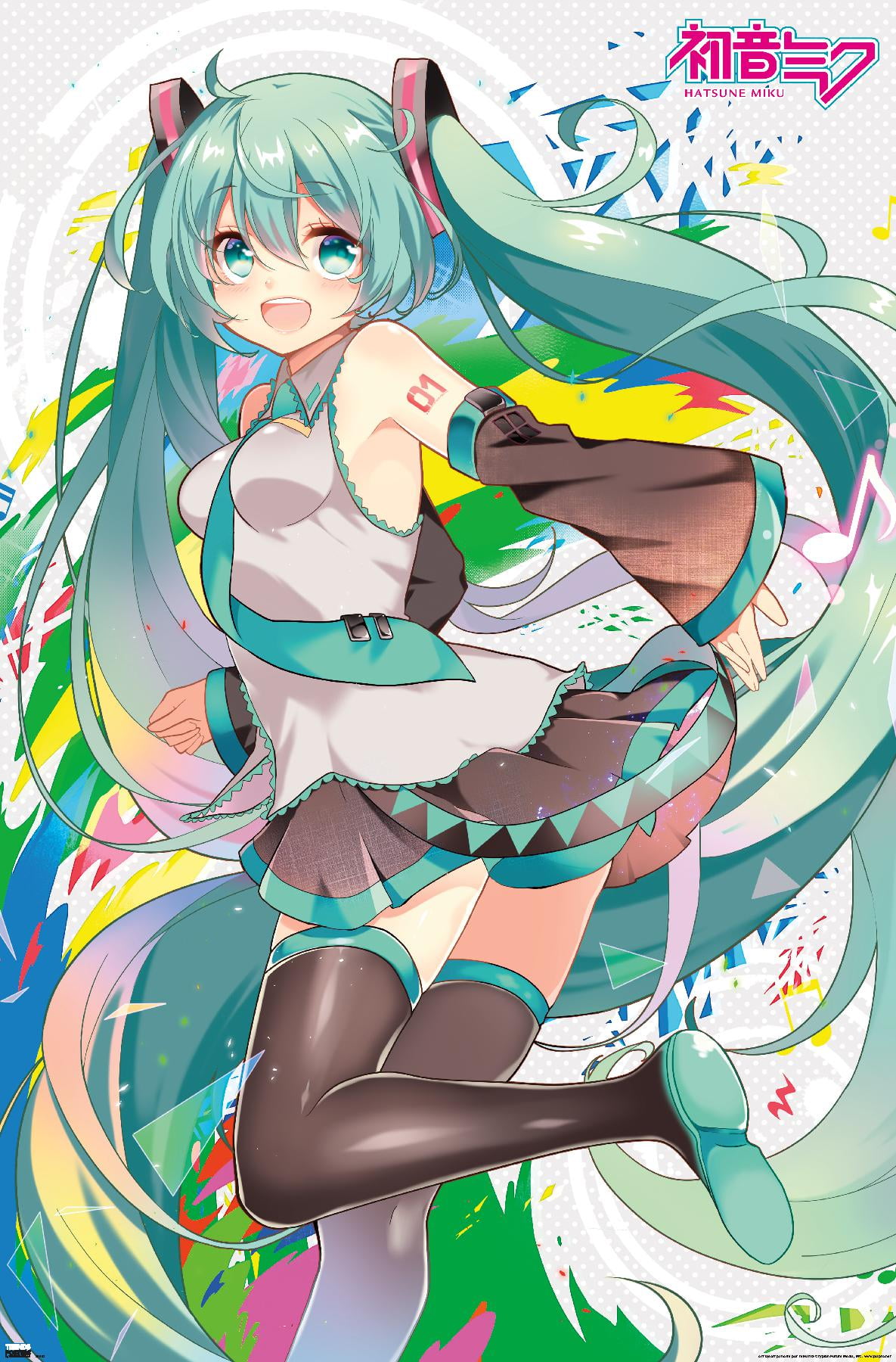 Hatsune Miku - Color Splash Wall Poster with Pushpins, 14.725