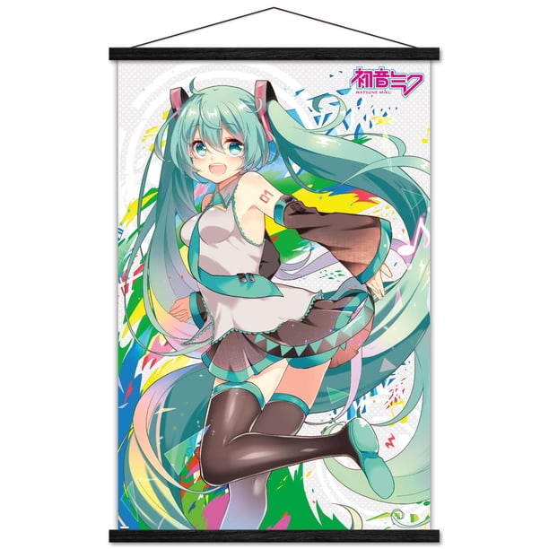 Hatsune Miku - Color Splash Wall Poster with Wooden Magnetic Frame