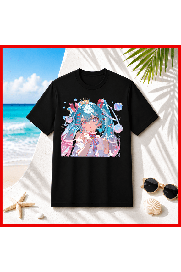Hatsune Miku Colorful Clouds Kawaii Cute Vocaloid Anime Music Graphic T-Shirt V80190, S-5XL