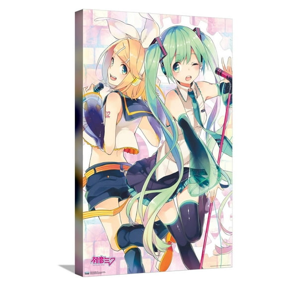 Hatsune Miku - Duo Canvas Wall Poster, 14.725" x 22.375"