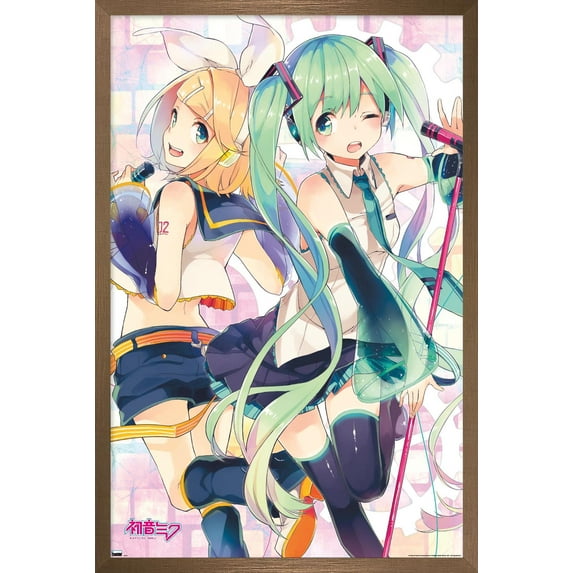 Hatsune Miku - Duo Wall Poster, 14.725" x 22.375" Framed