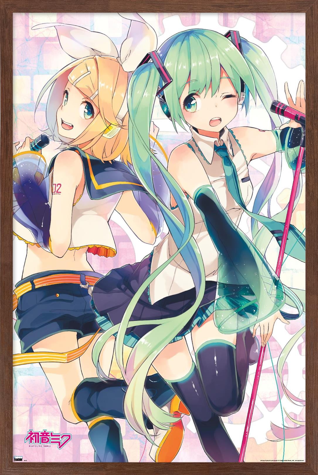 Hatsune Miku - Duo Wall Poster, 14.725" x 22.375" Framed