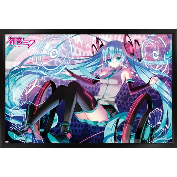 Hatsune Miku - Electronic Wall Poster, 22.375" x 34", Framed