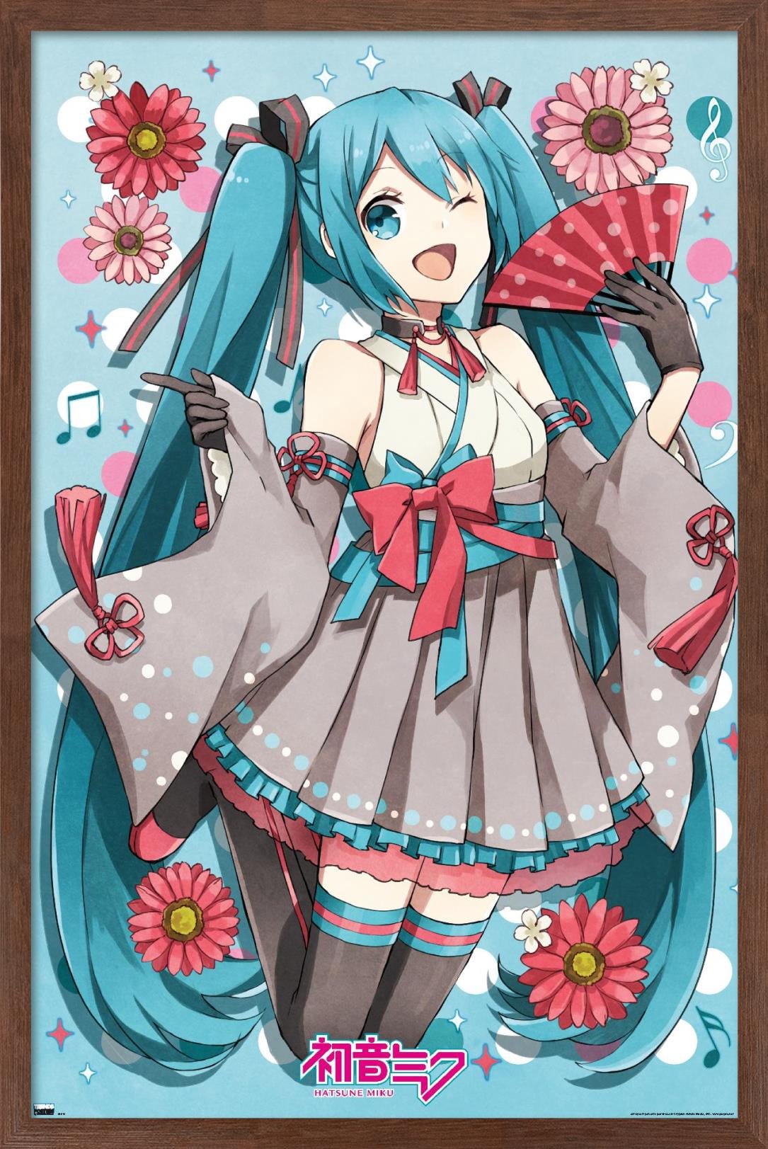 Hatsune Miku - Fan Wall Poster, 14.725" x 22.375", Framed