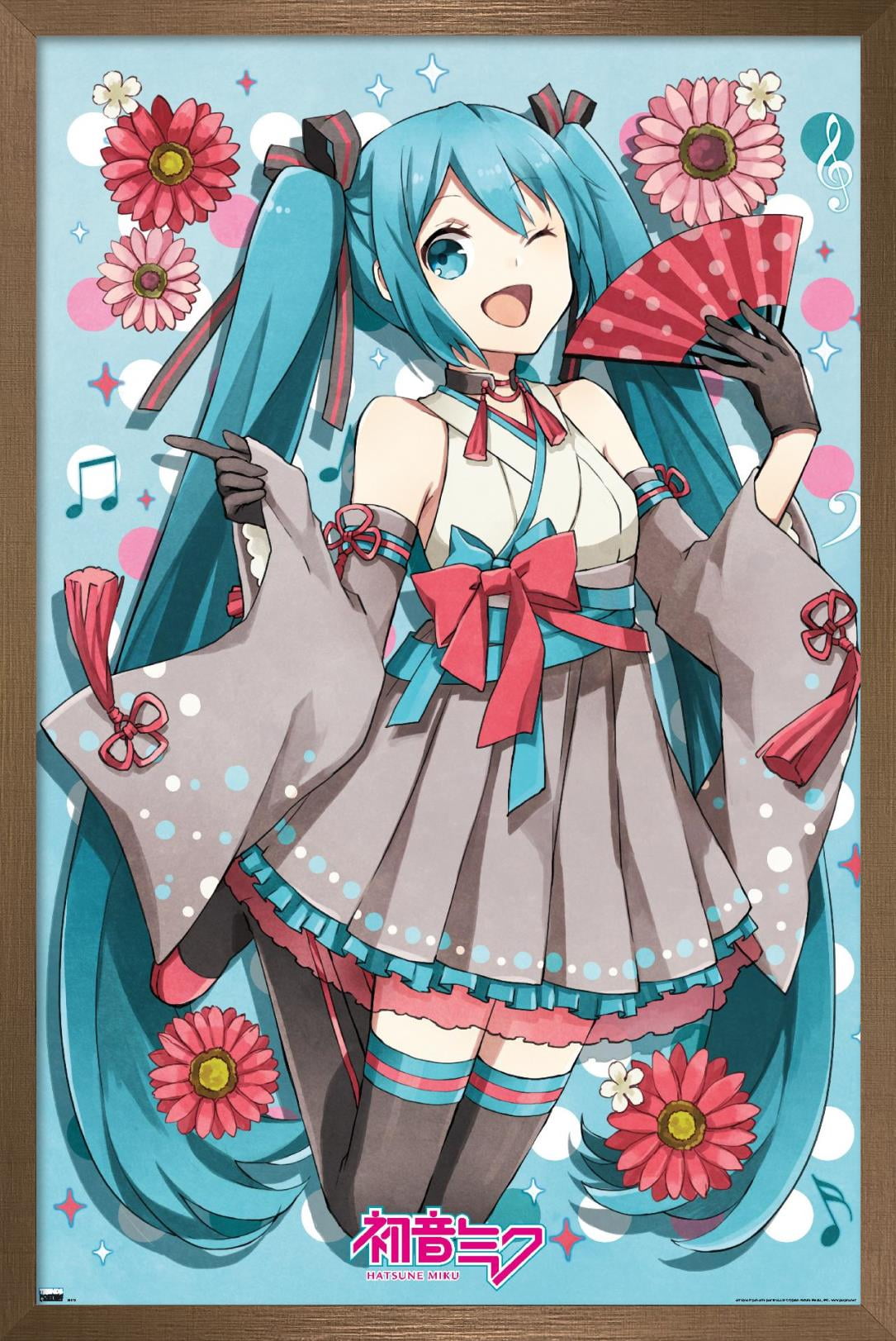 Hatsune Miku - Fan Wall Poster, 22.375" x 34", Framed
