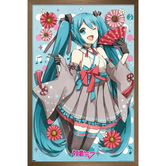Hatsune Miku - Fan Wall Poster, 22.375" x 34", Framed