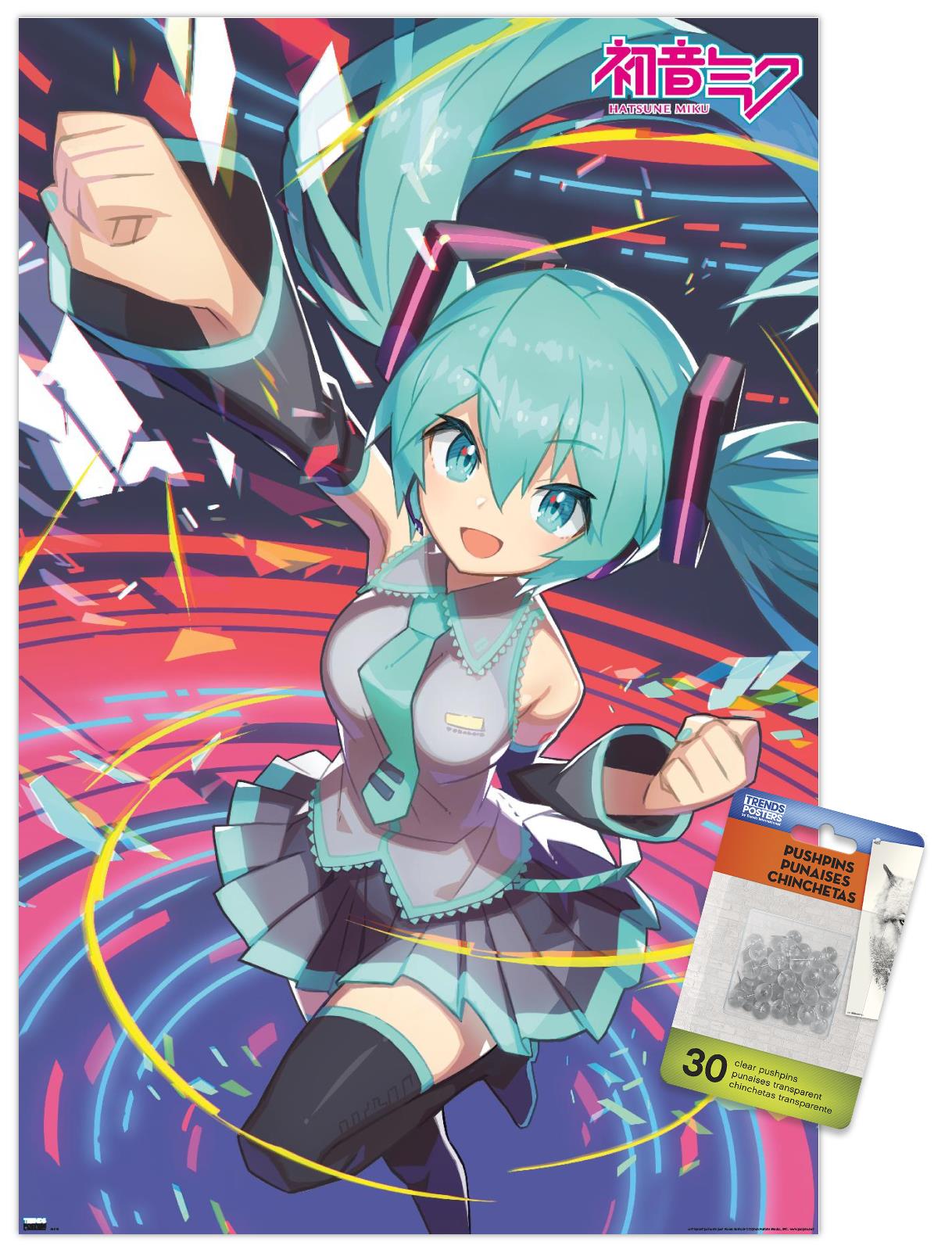 Hatsune Miku - Fist Wall Poster with Pushpins, 14.725" x 22.375"
