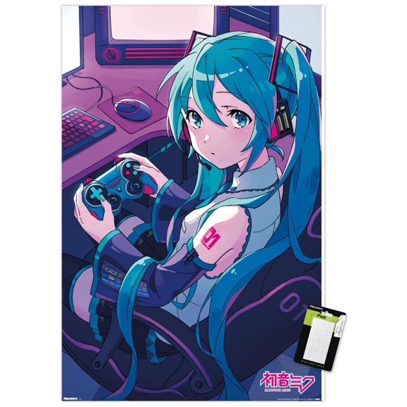 Hatsune Miku - Game Night Wall Poster, 22.375" x 34"