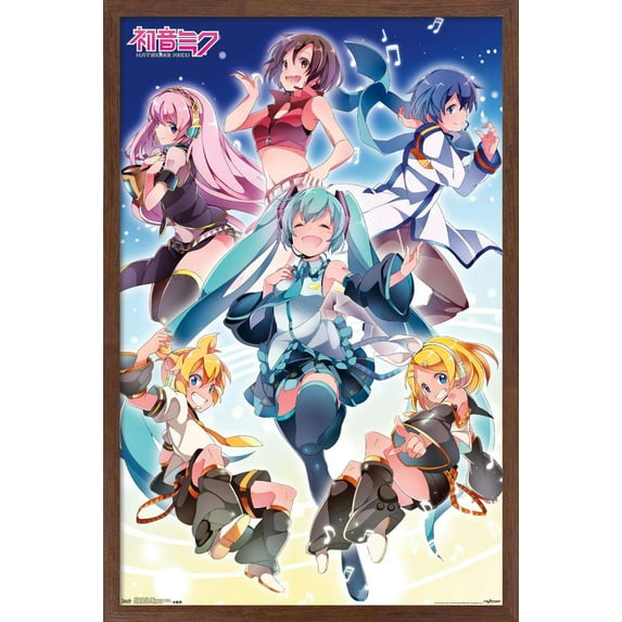 Hatsune Miku - Group Wall Poster, 14.725" x 22.375", Framed