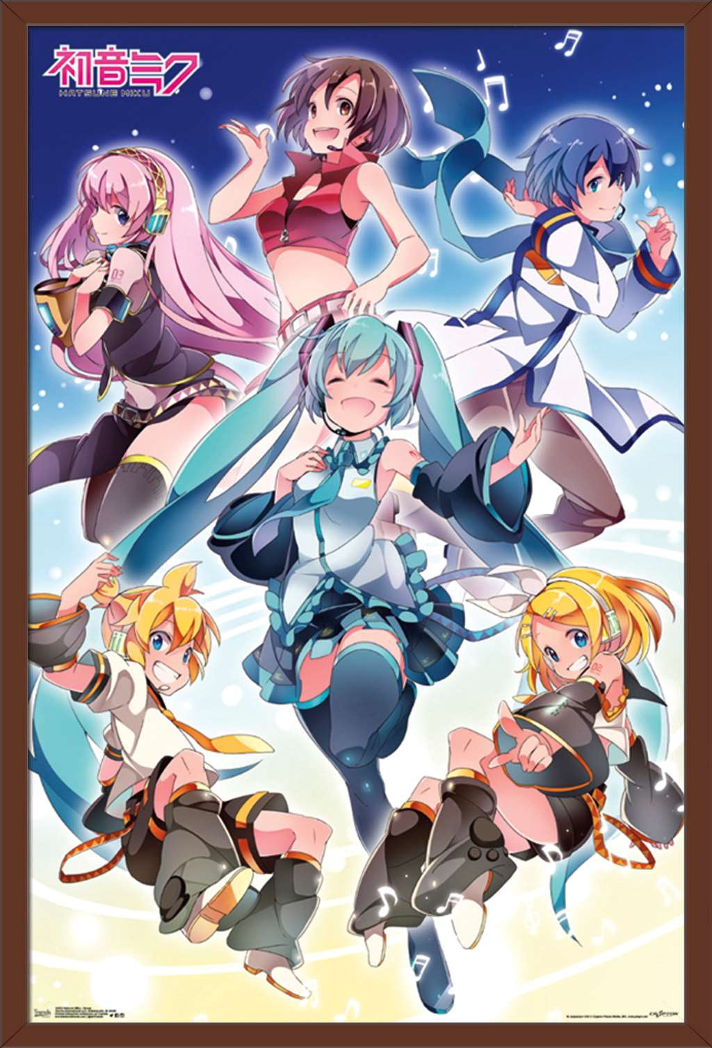 Hatsune Miku - Group Wall Poster, 22.375" x 34", Framed