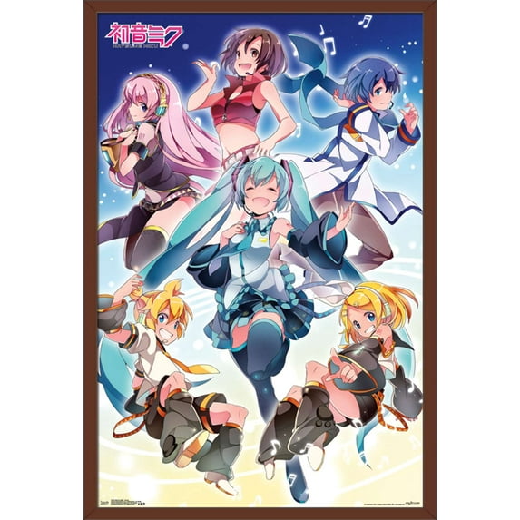Hatsune Miku - Group Wall Poster, 22.375" x 34", Framed