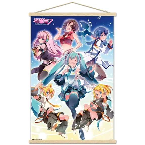 Hatsune Miku - Group Wall Poster with Wooden Magnetic Frame, 22.375" x 34"