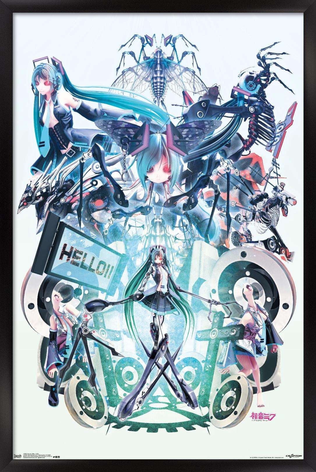Hatsune Miku - Hello Wall Poster, 14.725" x 22.375", Framed
