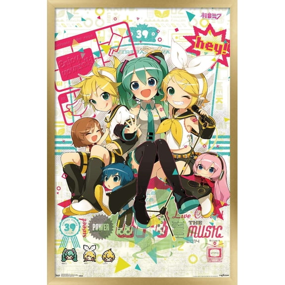 Hatsune Miku - Hey Wall Poster, 14.725" x 22.375", Framed