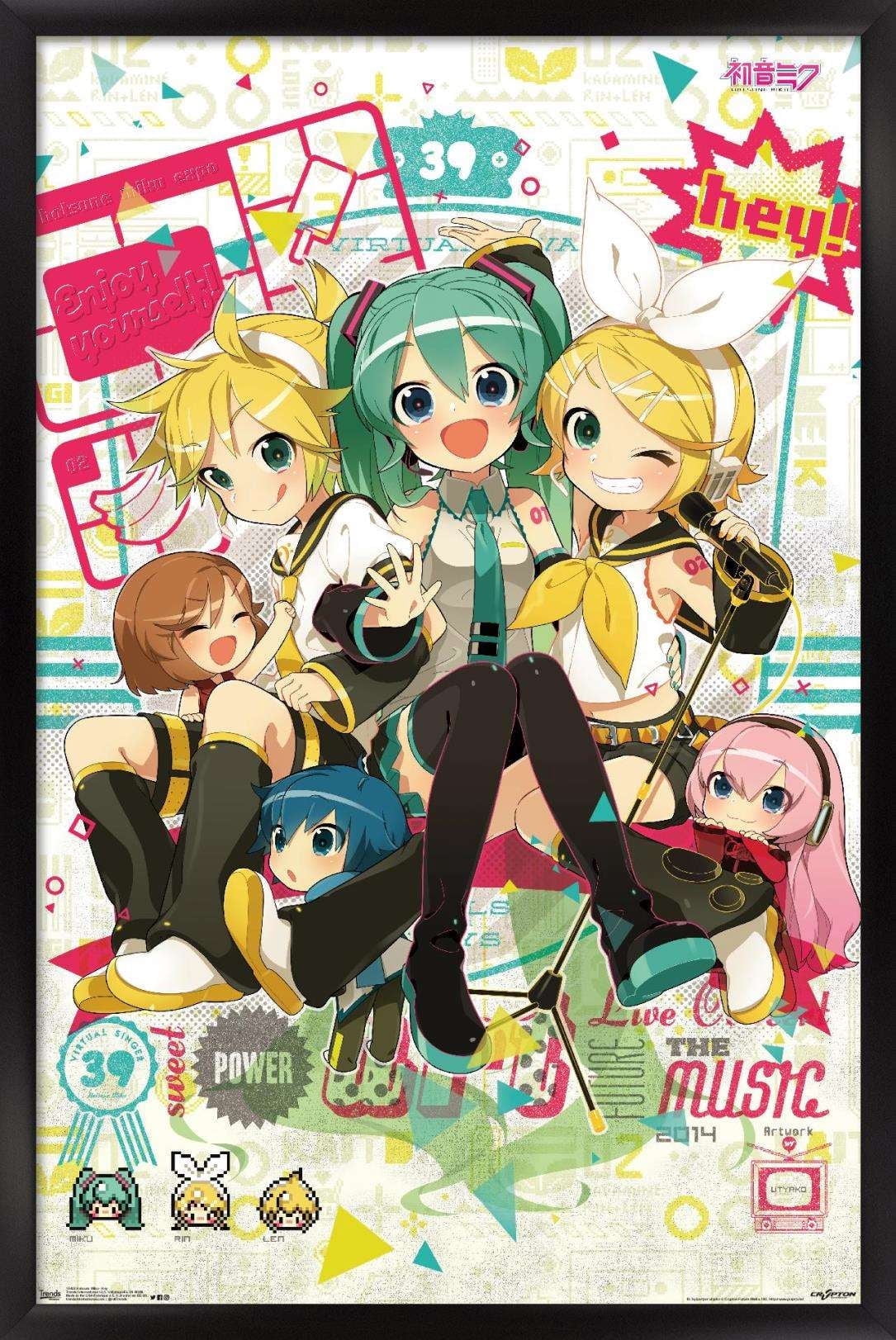 Hatsune Miku - Hey Wall Poster, 14.725" x 22.375", Framed