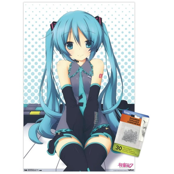 Hatsune Miku - Keys Wall Poster with Push Pins, 14.725" x 22.375"