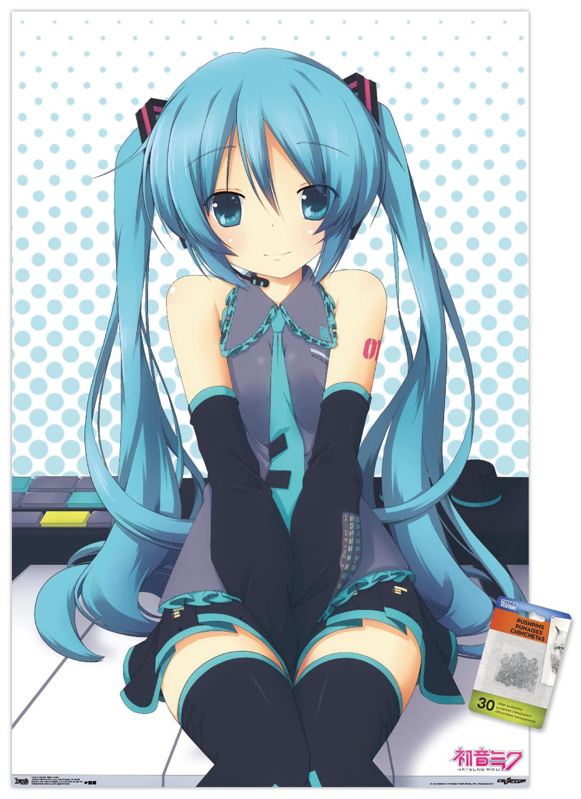 Miku Keys Hatsune Miku - Keys Wall Poster with Push Pins, 22.375