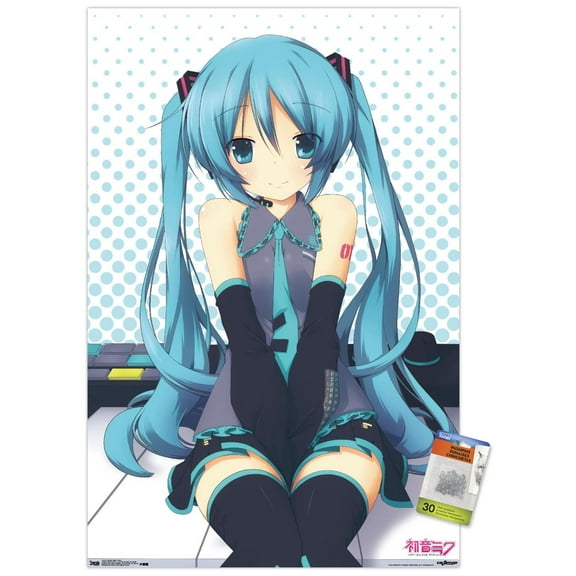 Hatsune Miku - Keys Wall Poster with Push Pins, 22.375" x 34"
