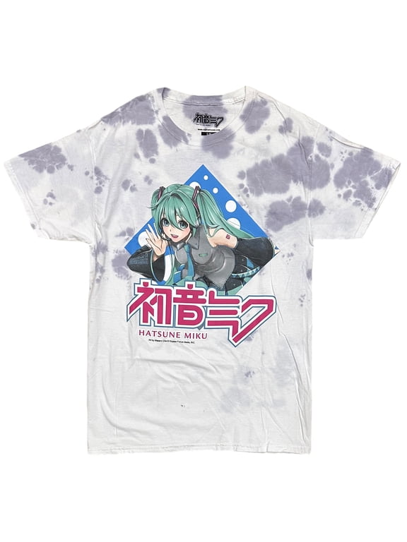 Men's T-Shirt Japanese Anime White Tie Dye Authentic Merch Tee (Medium/Large, White Tie Dye)