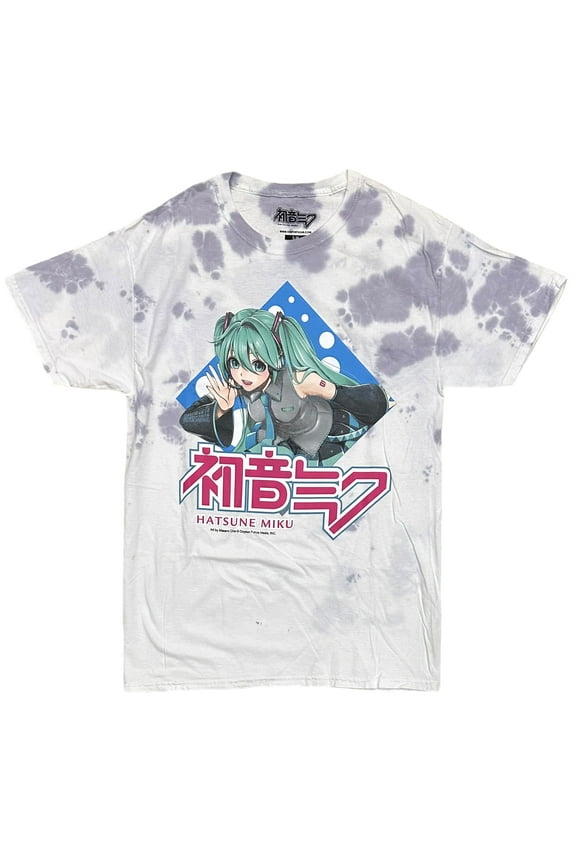 Men's T-Shirt Japanese Anime White Tie Dye Authentic Merch Tee (Small/Medium, White Tie Dye)