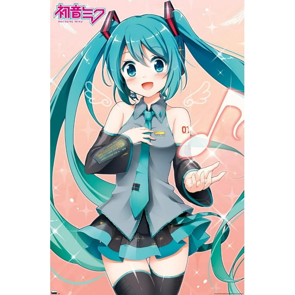 Hatsune Miku - Music Note Wall Poster, 22.375" x 34"